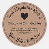 自家製焼いた品具材クラフト紙ブラウン ラウンドシール (正面)