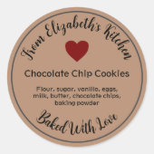 自家製焼いた品具材クラフト紙ブラウン ラウンドシール (正面)