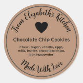 自家製焼いた品具材クラフト紙ブラウン ラウンドシール (正面)