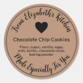 自家製焼いた品具材クラフト紙ブラウン ラウンドシール (正面)