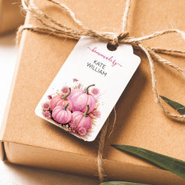 自家製秋のピンクテーマラベル ギフトタグ