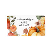 自家製秋の水彩テーマラベル ラベル (正面)