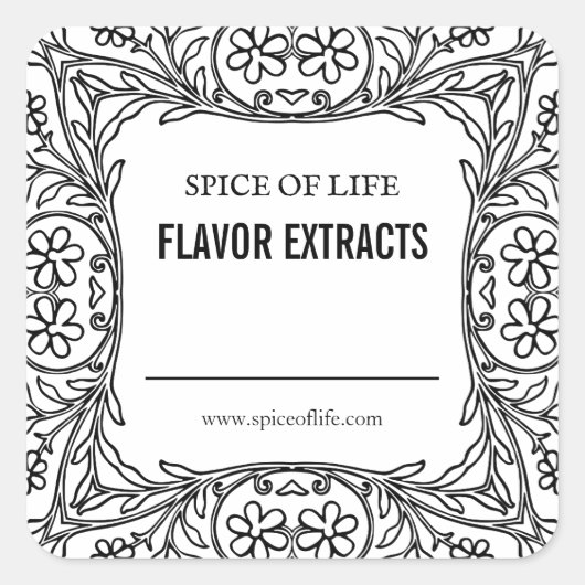 自家製空白のフレーバー抽出ラベル スクエアシール (正面)