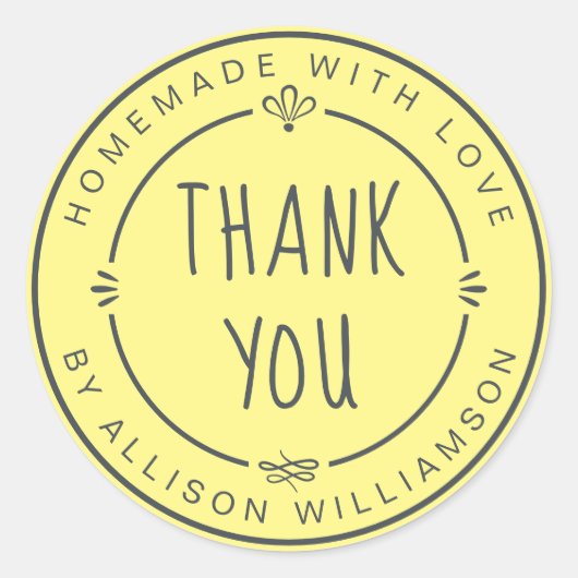 自家製素朴アップルパイパステルイエロー ラウンドシール (正面)