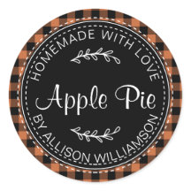 自家製素朴アップルパイ焼きオレンジチェック