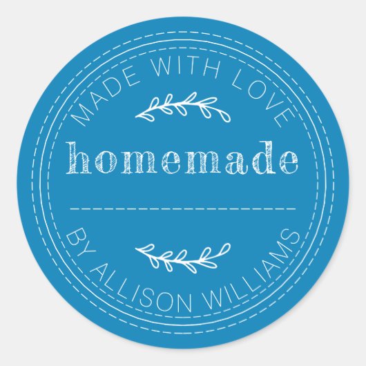 自家製素朴グッズ焼いたジャムは明るい青 ラウンドシール (正面)