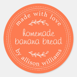 自家製素朴バナナブレッドオレンジ ラウンドシール