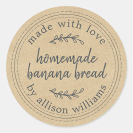 自家製素朴バナナブレッドクラフト紙 ラウンドシール