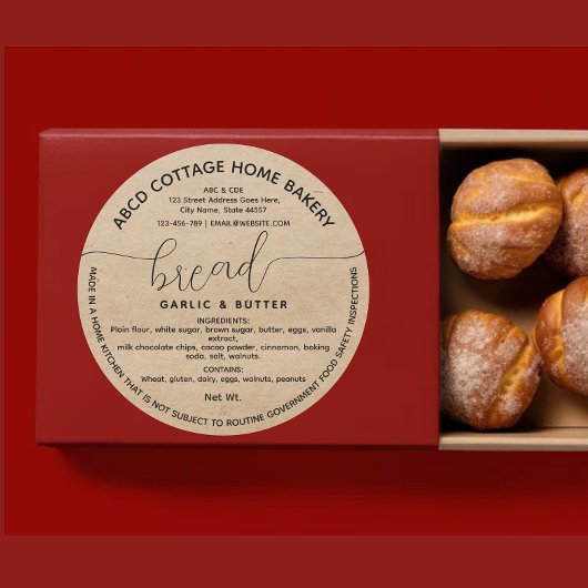 自家製素朴パンのレーベルコテージ法ラベル ラウンドシール