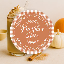 自家製素朴パンプキンスパイスバーンドオレンジチェック ラウンドシール