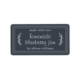 自家製素朴ブルーベリージャムキャニングダークブルー ラベル