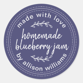 自家製素朴ブルーベリージャムキャニングネイビーブルー ラウンドシール