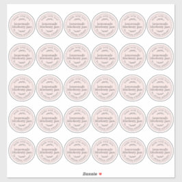 自家製素朴ブルーベリージャムパステルピンク2インチ シール