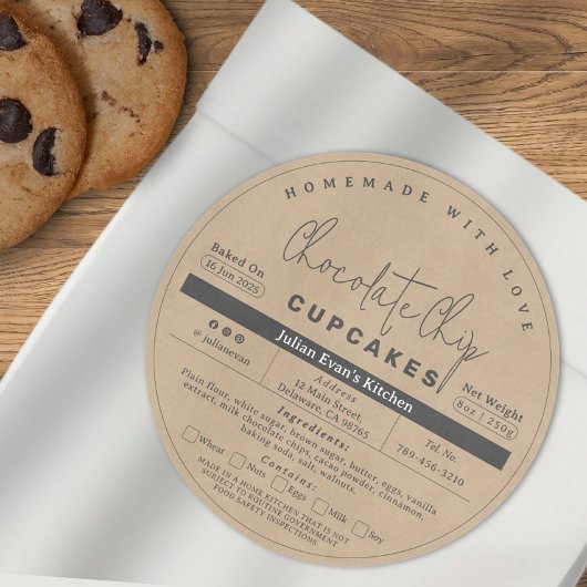 自家製素朴ベーカリーコテージ食品法ラベル ラウンドシール