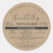 自家製素朴ベーカリーコテージ食品法ラベル ラウンドシール (正面)