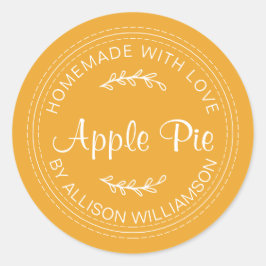 自家製素朴品焼いたアップルパイイエロー ラウンドシール