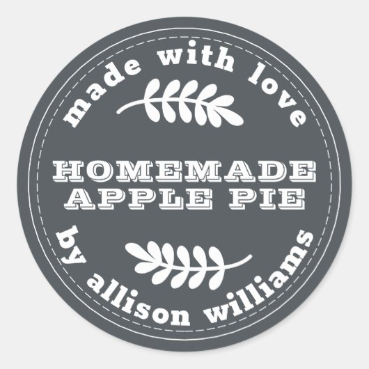 自家製素朴品焼いたアップルパイオフブラック ラウンドシール (正面)