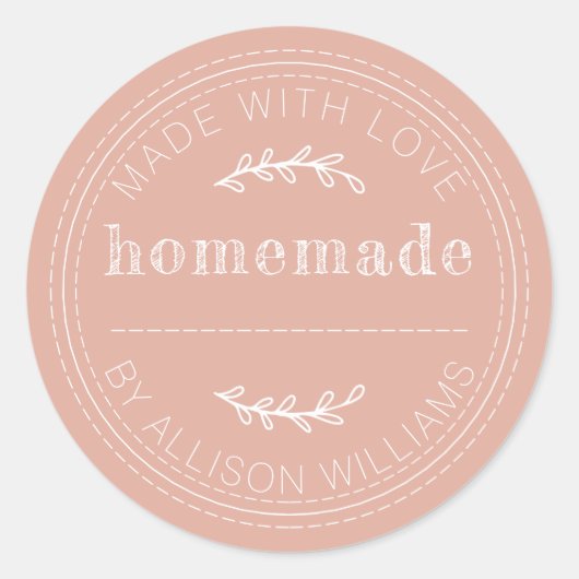 自家製素朴品焼いたジャムほこりっぽいピンク ラウンドシール (正面)