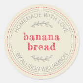 自家製素朴品焼いたバナナパン ラウンドシール (正面)