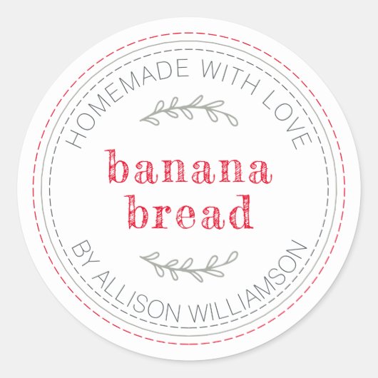 自家製素朴品焼いたバナナパン ラウンドシール (正面)
