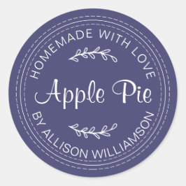 自家製素朴品焼いたApple Pie Navy Blue ラウンドシール