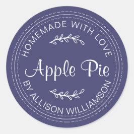 自家製素朴品焼いたApple Pie Navy Blue ラウンドシール
