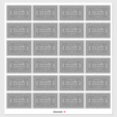 自家製素朴大豆キャンドルラベル24xダークグレー シール (シート)