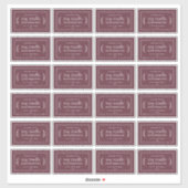 自家製素朴大豆キャンドルラベル24x Burgundy シール (シート)