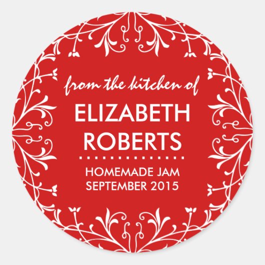 自家製缶詰ギフトラベルのキッチンから ラウンドシール (正面)