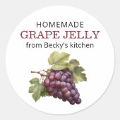 自家製赤ブドウのゼリー缶詰ラベル ラウンドシール (正面)