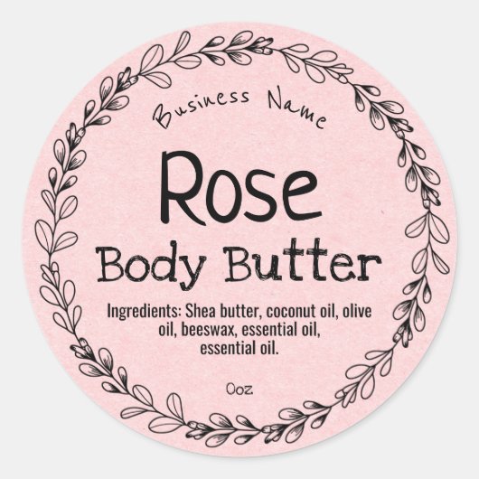 自家製赤面ピンククラフト紙製品ラベル ラウンドシール (正面)