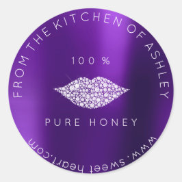 自家製100%ハチミツからキッチンプラムリップメタル ラウンドシール