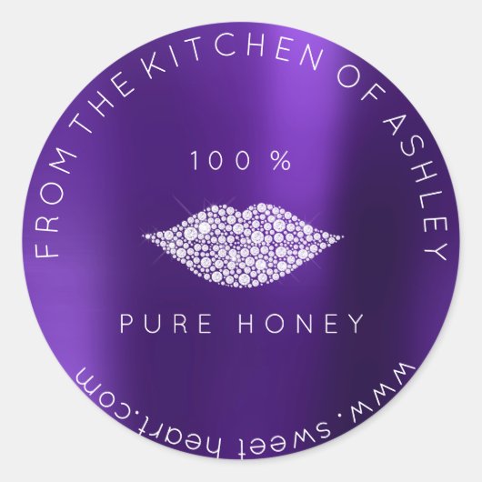 自家製100%ハチミツからキッチンプラムリップメタル ラウンドシール (正面)