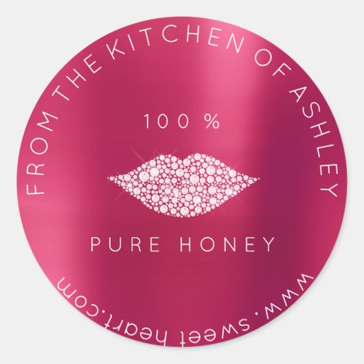 自家製100%ハチミツからキッチンホワイトリップメタル ラウンドシール (正面)