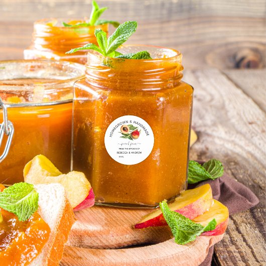 自家製&ハンドメイドピーチジャムヴィンテージ ラウンドシール