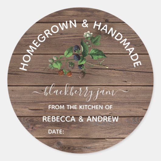 自家製&手作りブラックベリージャムバーンウッド ラウンドシール (正面)