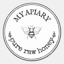 自家製（昆虫）マルハナバチファームハウスラウンドラベルステッカー