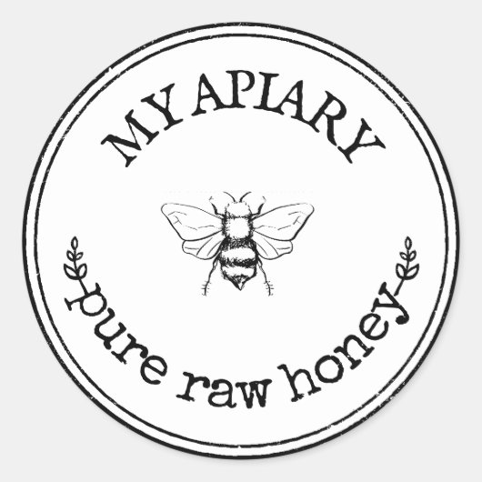 自家製(昆虫)マルハナバチファームハウスラウンドラベルステッカー ラウンドシール (正面)