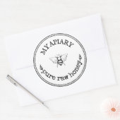 自家製(昆虫)マルハナバチファームハウスラウンドラベルステッカー ラウンドシール (封筒)