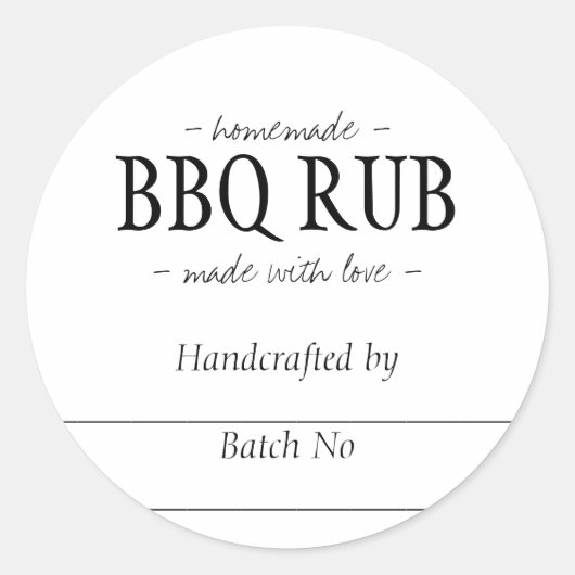 自家製BBQシーズニングスパイスミックス瓶 ラウンドシール (正面)