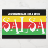 自家製SALSA赤い緑と黄色のストライプ フードラベル (シングルラベル)
