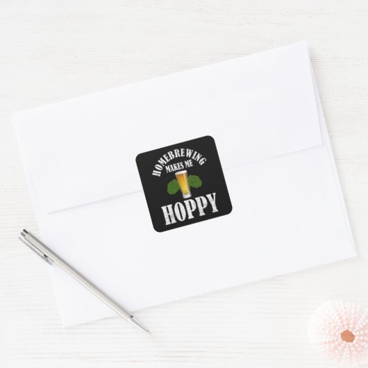 自家醸造は私をホッとする スクエアシール (封筒)