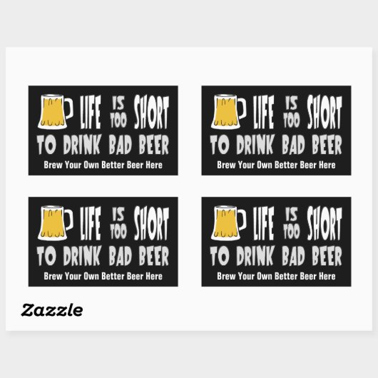 自家醸造または自分のビールを造る面白いステッカー 長方形シール (シート)