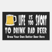 自家醸造または自分のビールを造る面白いステッカー 長方形シール (正面)