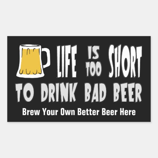 自家醸造または自分のビールを造る面白いステッカー 長方形シール (正面)