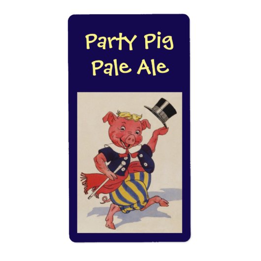 自家醸造サプライズパーティー豚淡い色のエールのラベル ラベル (正面)