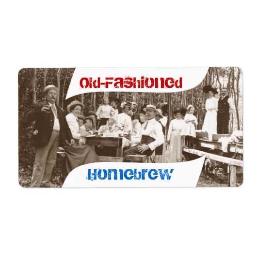 自家醸造ビールボトルラベル旧ファッションド醸造 ラベル (正面)