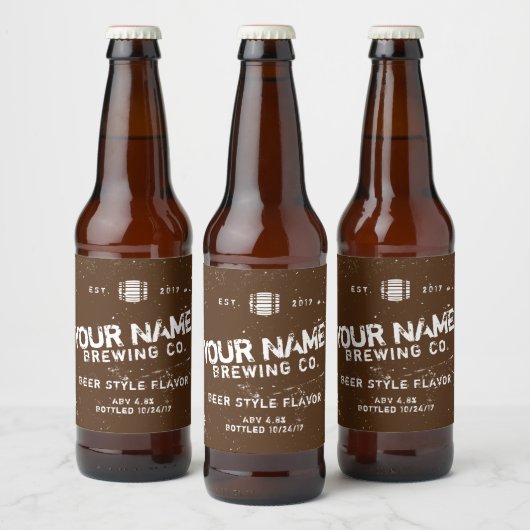 自家醸造ビール昆布茶ラベル ビールラベル (ボトル)