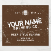 自家醸造ビール昆布茶ラベル ビールラベル (シングルラベル)