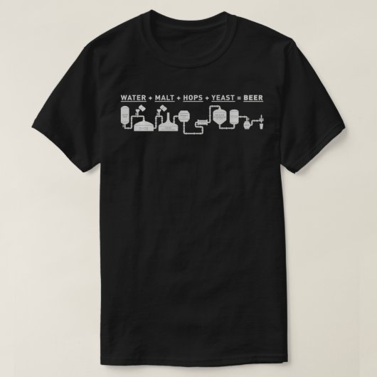 自家醸造プルオーバーのビールづくりサイクル図 Tシャツ (デザイン正面)